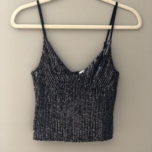 Zara Cropped Sequin Tank Top